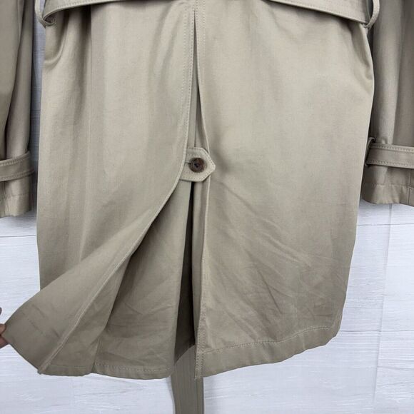 Banana Republic Classic Trench Coat Women M Double Breasted Belted Khaki Midi - Picture 8 of 16